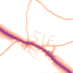 Daytime road noise heatmap for SY5 6JH