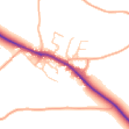 Daytime road noise heatmap for SY5 6JJ