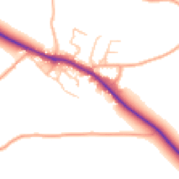 Daytime road noise heatmap for SY5 6JQ