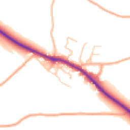 Daytime road noise heatmap for SY5 6LL