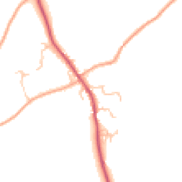 Daytime road noise heatmap for SY5 7JB