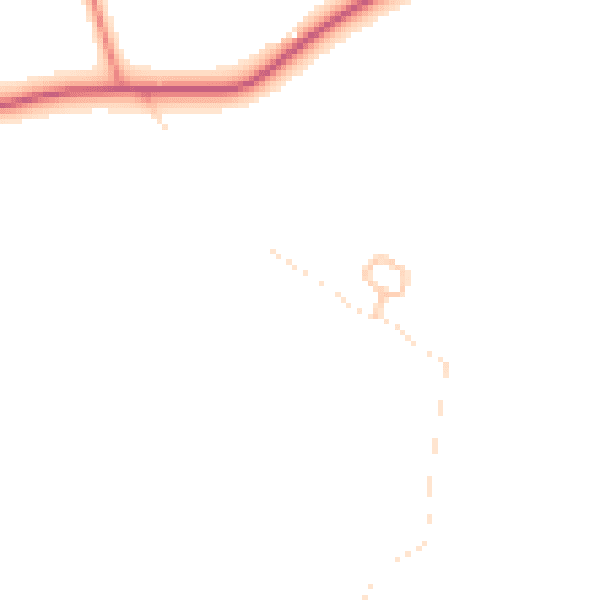 Daytime road noise heatmap for SY5 8PQ