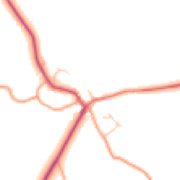 Daytime road noise heatmap for SY5 9DF