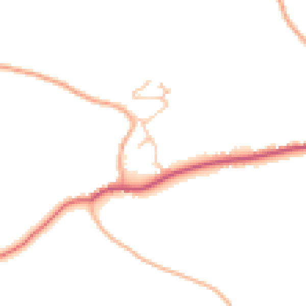 Daytime road noise heatmap for SY5 9QN