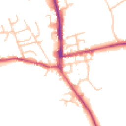 Daytime road noise heatmap for SY7 9BZ