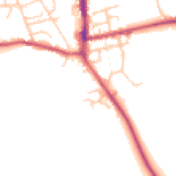 Daytime road noise heatmap for SY7 9QN