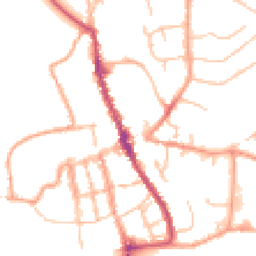 Daytime road noise heatmap for SY8 1AA