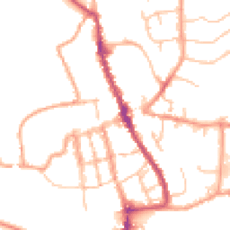 Daytime road noise heatmap for SY8 1AL