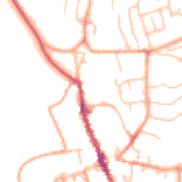 Daytime road noise heatmap for SY8 1DJ