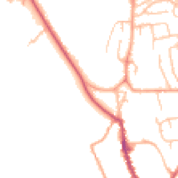 Daytime road noise heatmap for SY8 1DN
