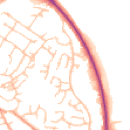 Daytime road noise heatmap for SY8 1XH