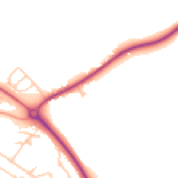 Daytime road noise heatmap for SY8 2DU