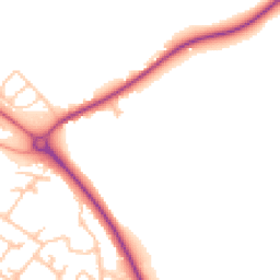 Daytime road noise heatmap for SY8 2EX
