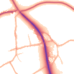 Daytime road noise heatmap for SY8 4BJ