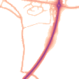 Daytime road noise heatmap for SY8 4BL