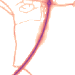 Daytime road noise heatmap for SY8 4BQ