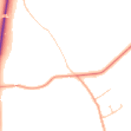 Daytime road noise heatmap for SY8 4BT