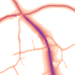 Daytime road noise heatmap for SY8 4FB