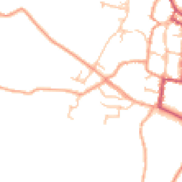 Daytime road noise heatmap for SY9 5AS