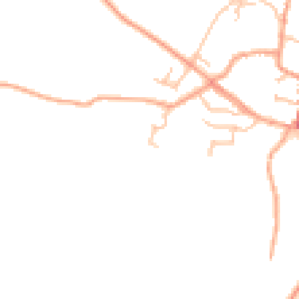 Daytime road noise heatmap for SY9 5DN