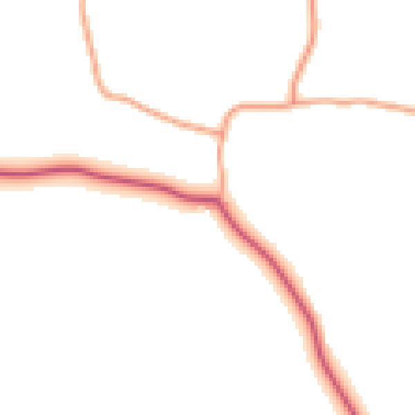 Daytime road noise heatmap for SY9 5HX