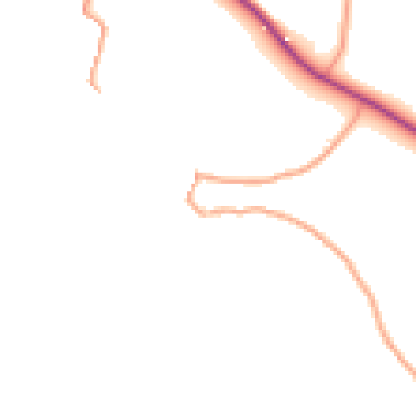 Daytime road noise heatmap for SY9 5JL
