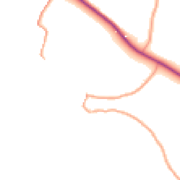 Daytime road noise heatmap for SY9 5JN
