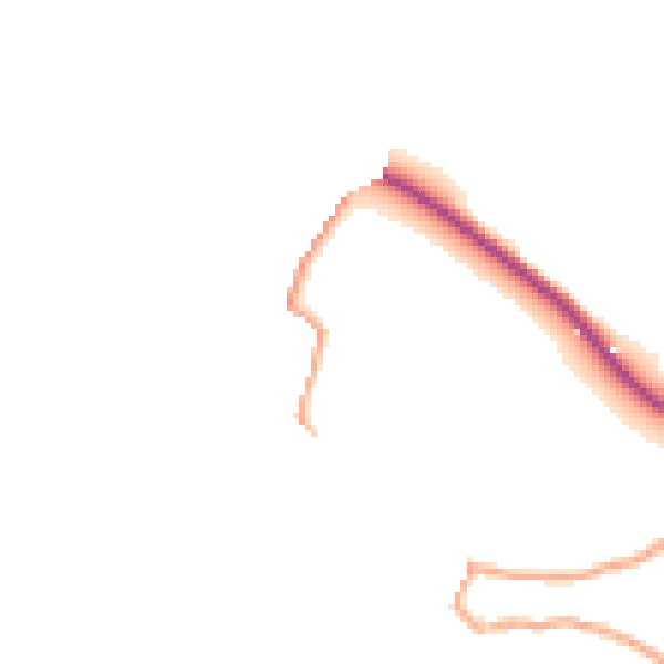 Daytime road noise heatmap for SY9 5JW