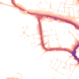 Daytime road noise heatmap for TA1 1AF