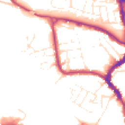 Daytime road noise heatmap for TA1 1AH