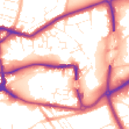 Daytime road noise heatmap for TA1 1AR