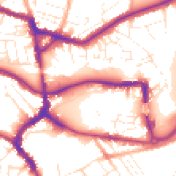 Daytime road noise heatmap for TA1 1AX