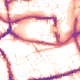 Daytime road noise heatmap for TA1 1AY