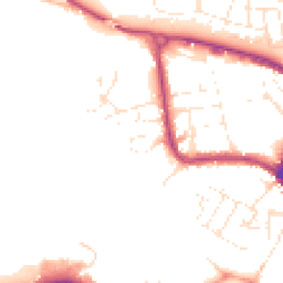 Daytime road noise heatmap for TA1 1AZ