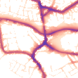 Daytime road noise heatmap for TA1 1BA