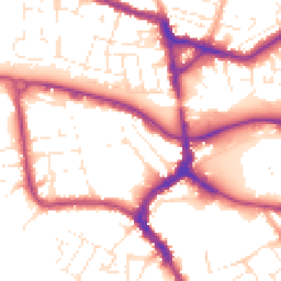 Daytime road noise heatmap for TA1 1BD
