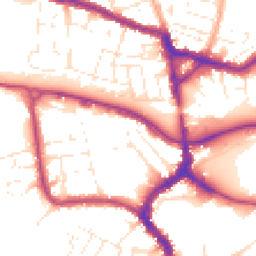 Daytime road noise heatmap for TA1 1BG