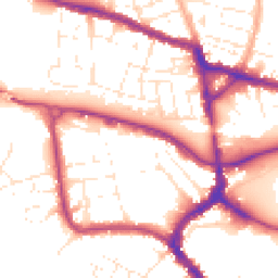 Daytime road noise heatmap for TA1 1BH