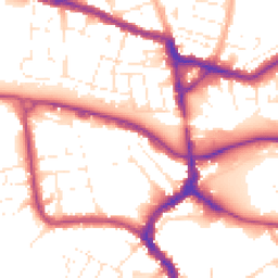 Daytime road noise heatmap for TA1 1BJ