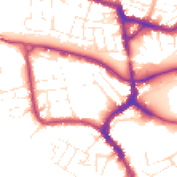 Daytime road noise heatmap for TA1 1BU