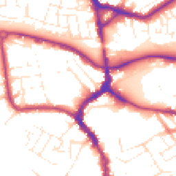 Daytime road noise heatmap for TA1 1BW