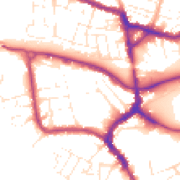 Daytime road noise heatmap for TA1 1BX