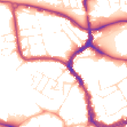 Daytime road noise heatmap for TA1 1DE