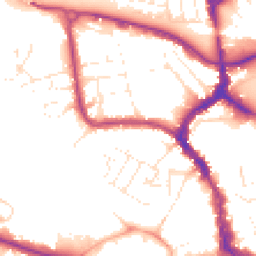 Daytime road noise heatmap for TA1 1DG