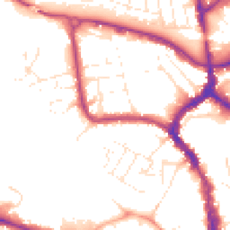 Daytime road noise heatmap for TA1 1DJ