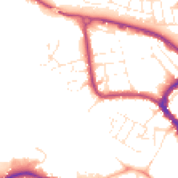 Daytime road noise heatmap for TA1 1DN
