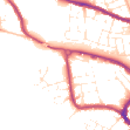 Daytime road noise heatmap for TA1 1DP