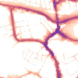 Daytime road noise heatmap for TA1 1DQ