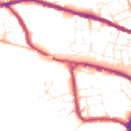 Daytime road noise heatmap for TA1 1DR