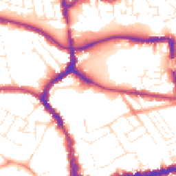Daytime road noise heatmap for TA1 1DX